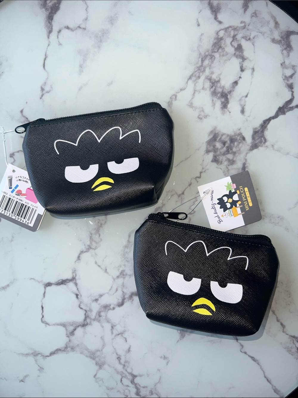 Sanrio Black Badtz-Maru Mini Coin Pouch with Yellow Beak